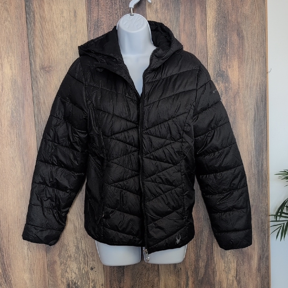 Spyder Alyce Short Puffer Jacket Black Cire Coat M